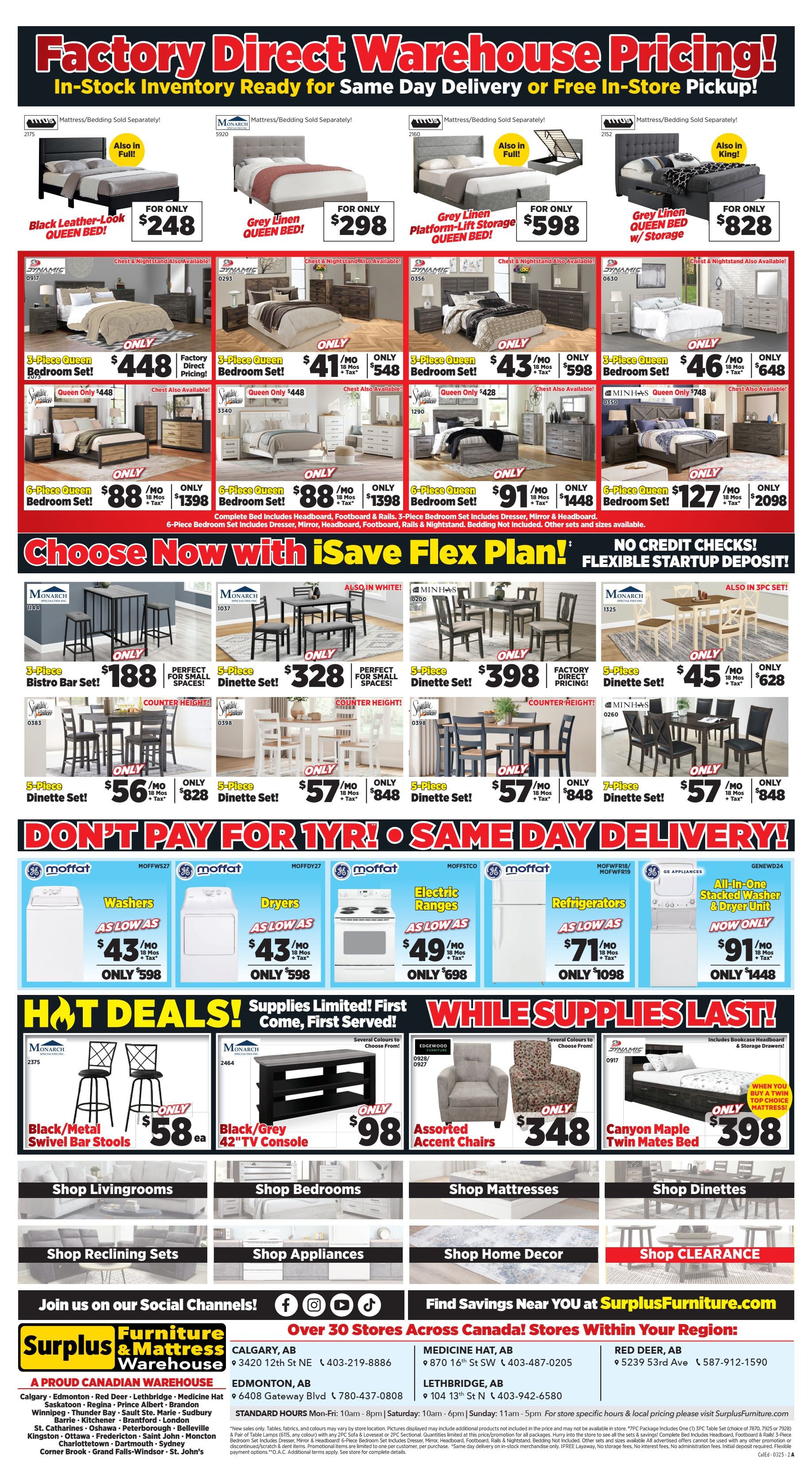 Surplus Furniture & Mattress Warehouse (Calgary, Edmonton) Flyer March 3 to 16