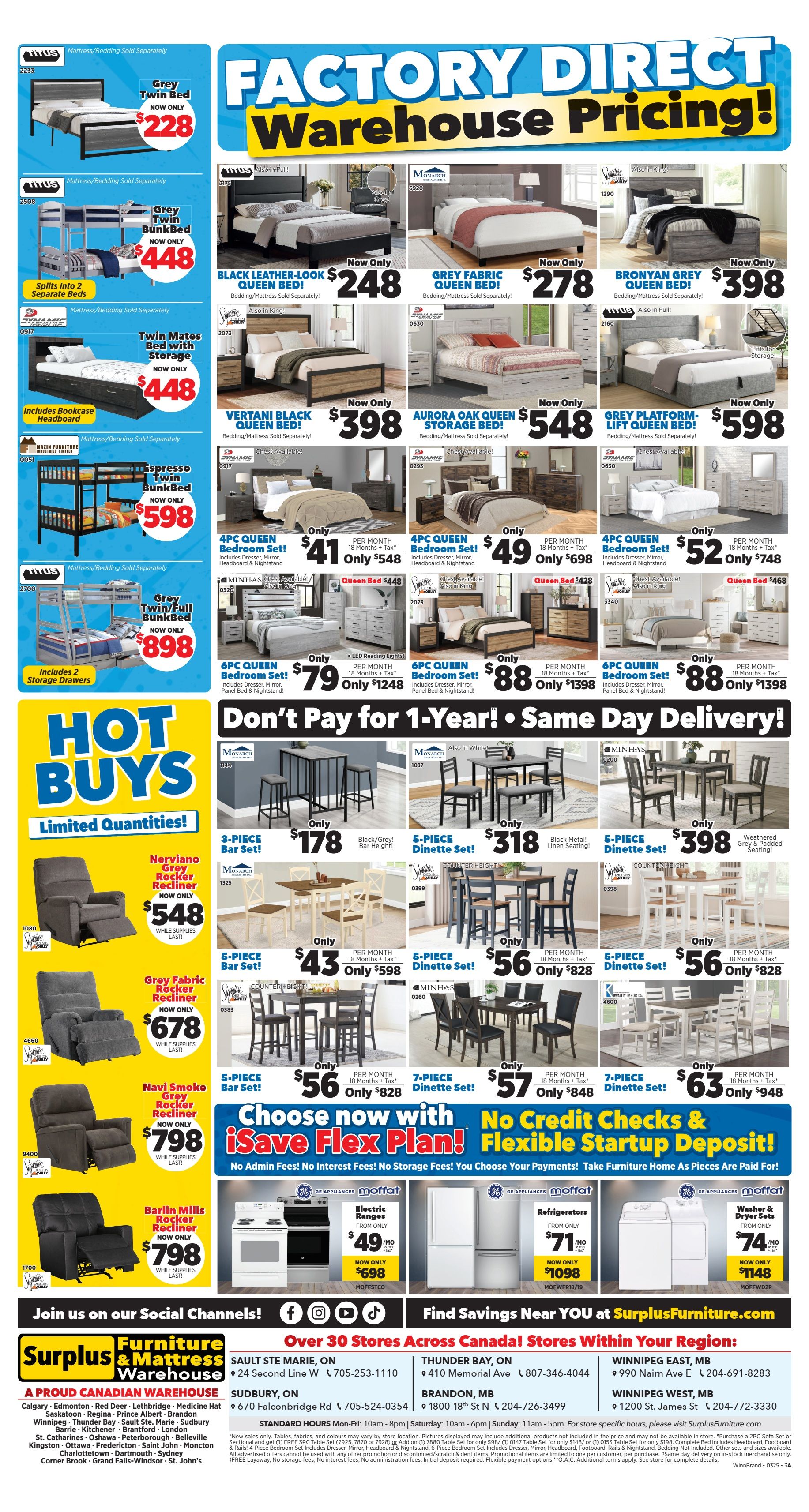 Surplus Furniture & Mattress Warehouse (Winnipeg, Brandon) Flyer March 17 to 30