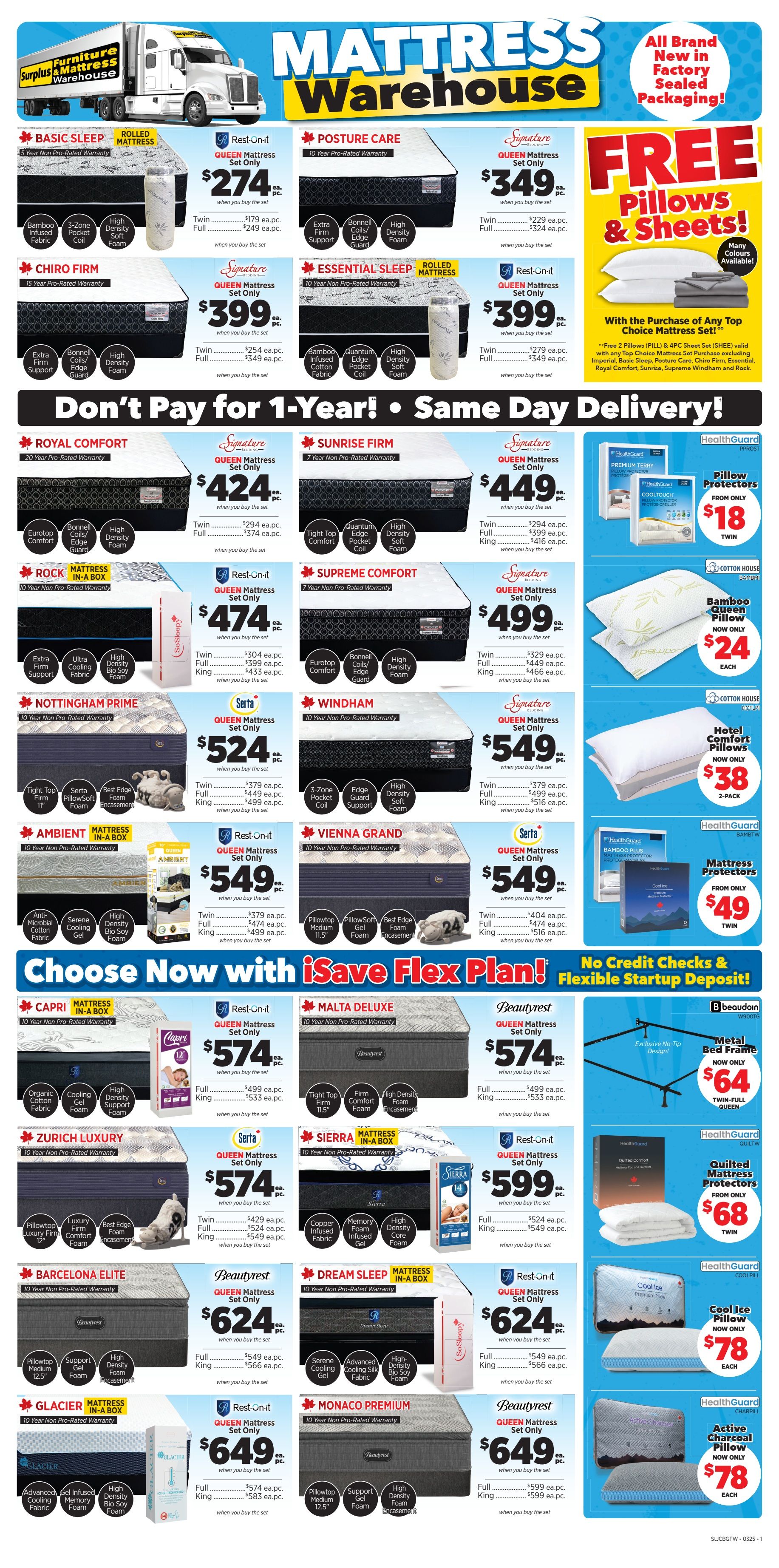 Surplus Furniture & Mattress Warehouse (St. John's, Corner Brook, Grand Falls Windsor) Flyer March 17 to 30