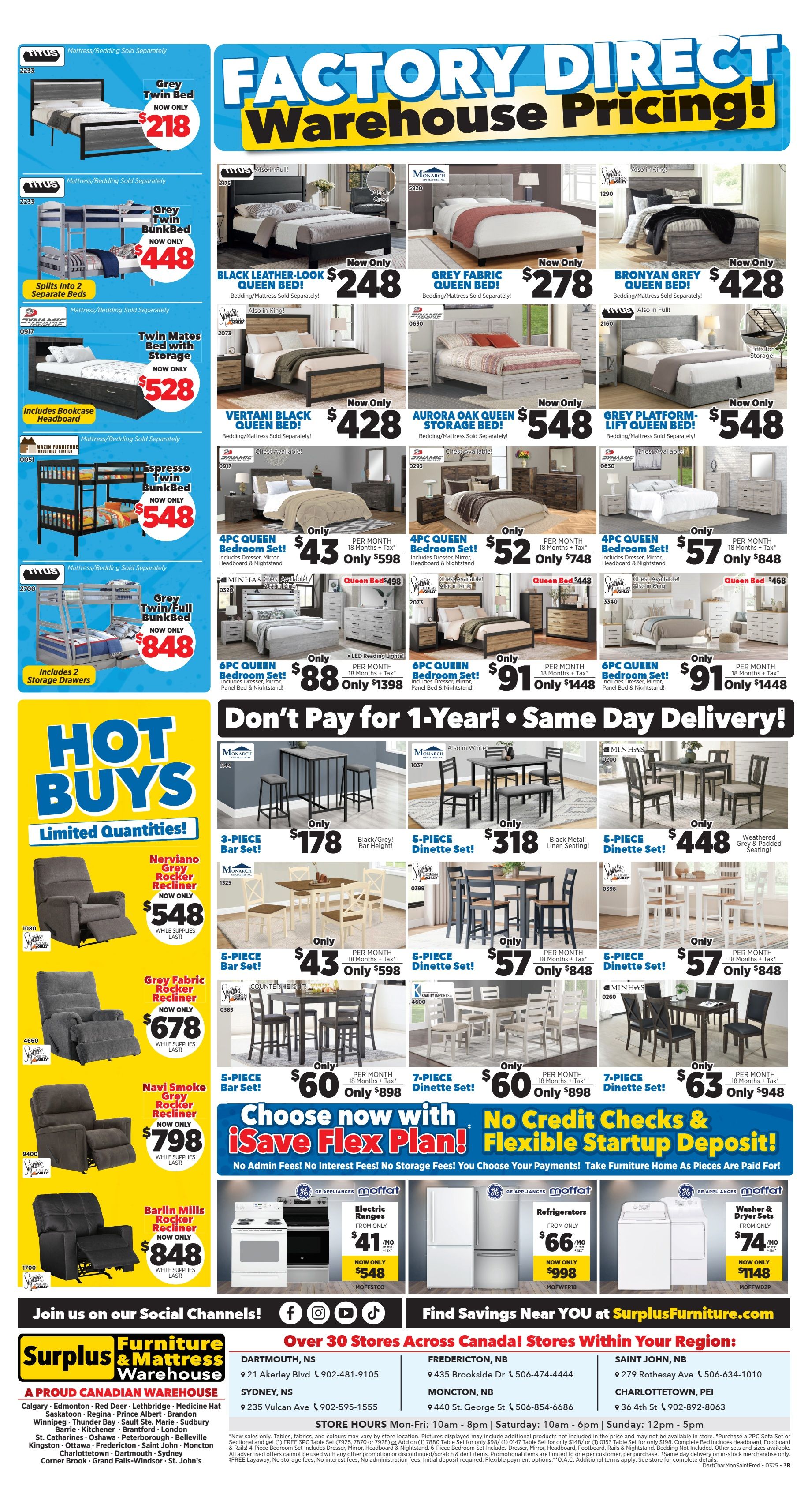 Surplus Furniture & Mattress Warehouse (Dartmouth, Charlottetown, Moncton, Saint John, Fredericton) Flyer March 17 to 30