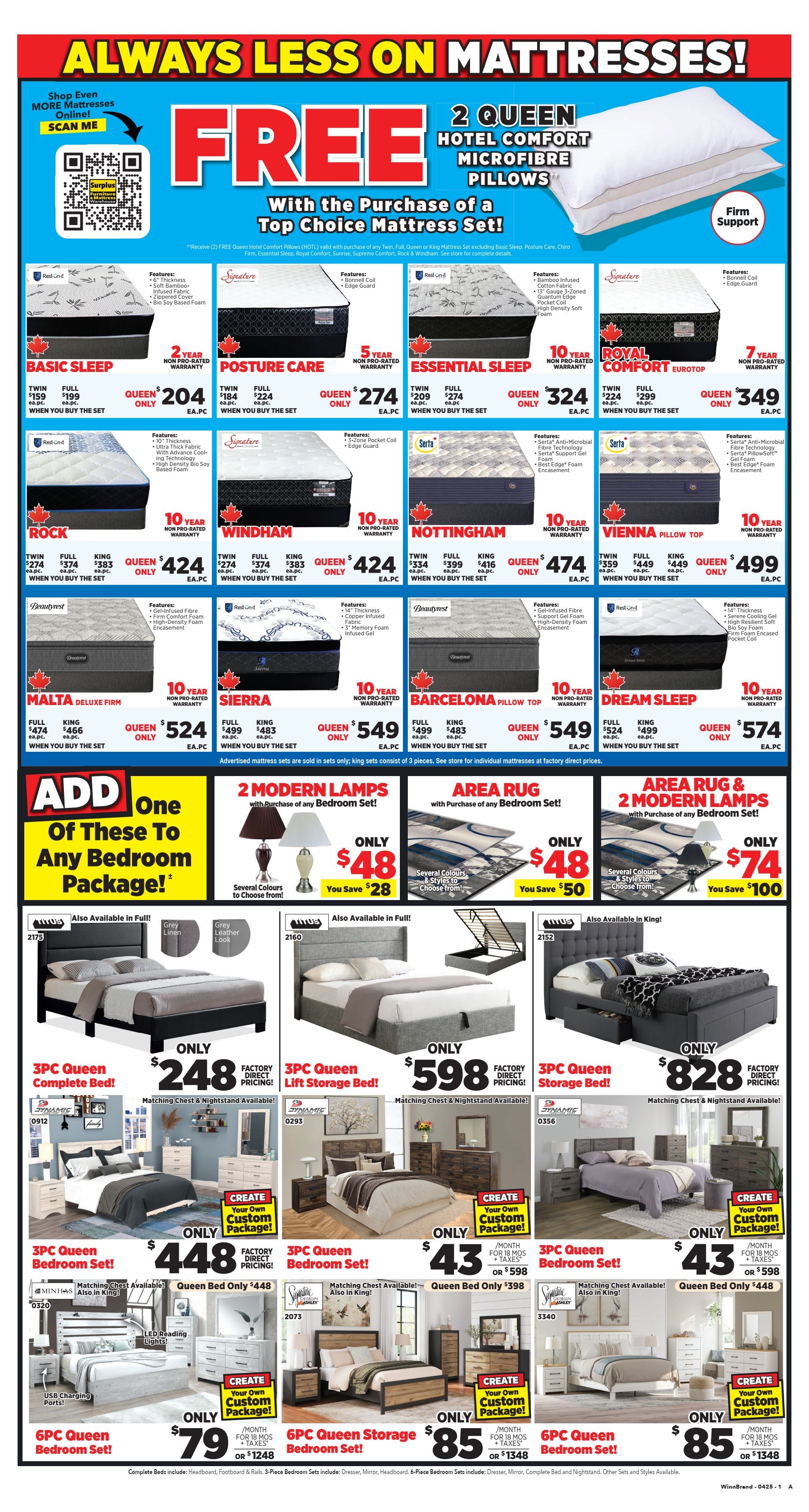 Surplus Furniture & Mattress Warehouse (Winnipeg, Brandon) Flyer March 31 to April 20