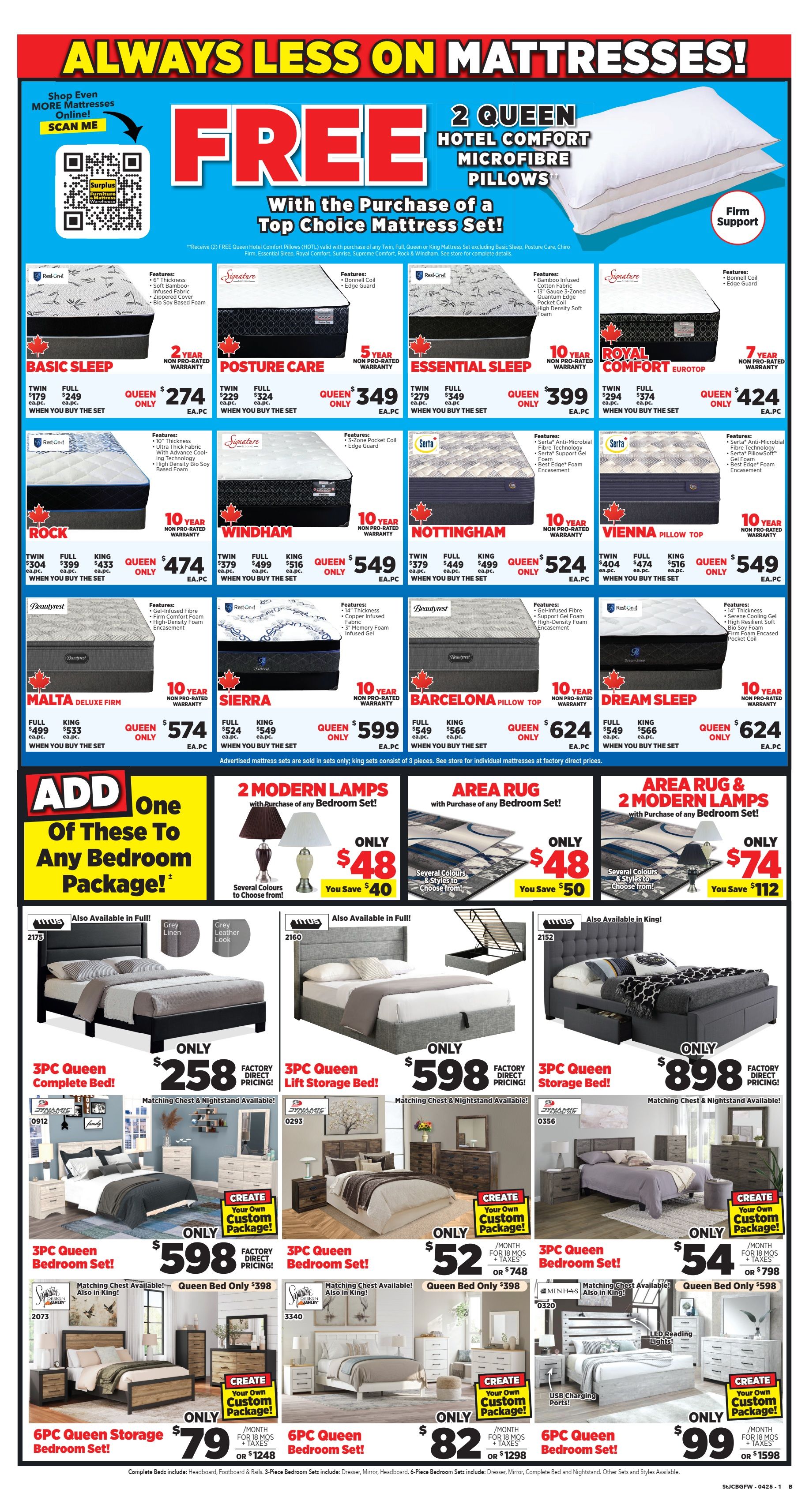 Surplus Furniture & Mattress Warehouse (St. John's, Corner Brook, Grand Falls Windsor) Flyer March 31 to April 20