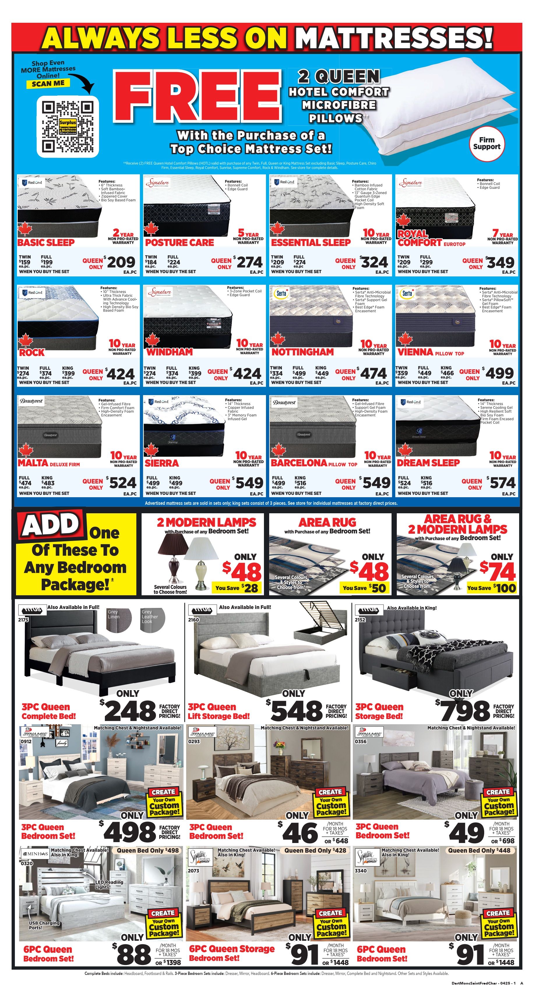 Surplus Furniture & Mattress Warehouse (Dartmouth, Charlottetown, Moncton, Saint John, Fredericton) Flyer March 31 to April 20