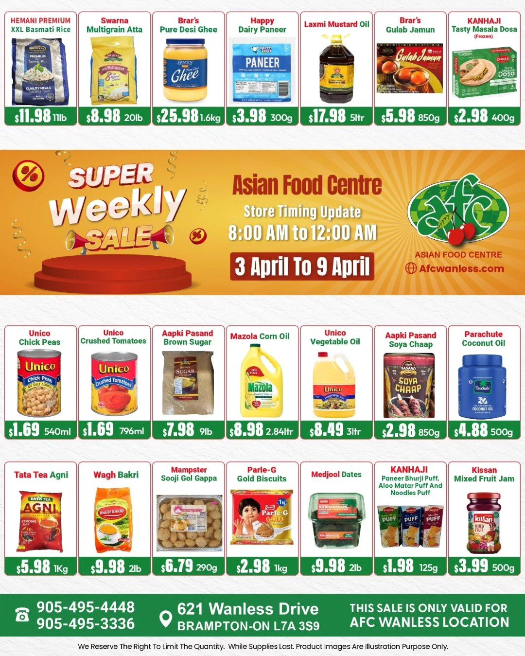 Asian Food Centre (Wanless Dr.) Flyer April 3 to 9