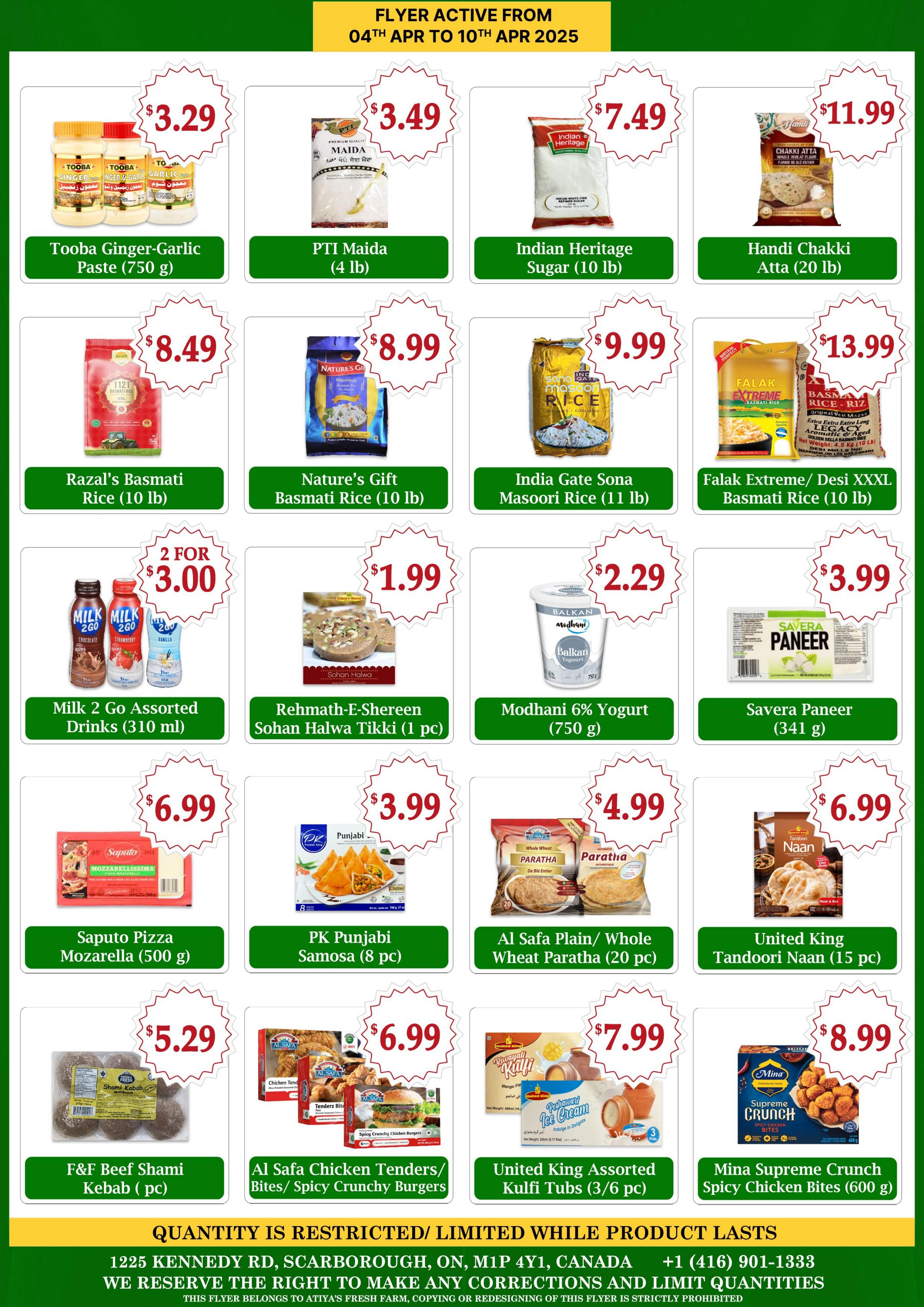 Atiya's Fresh Farm Flyer April 4 to 10