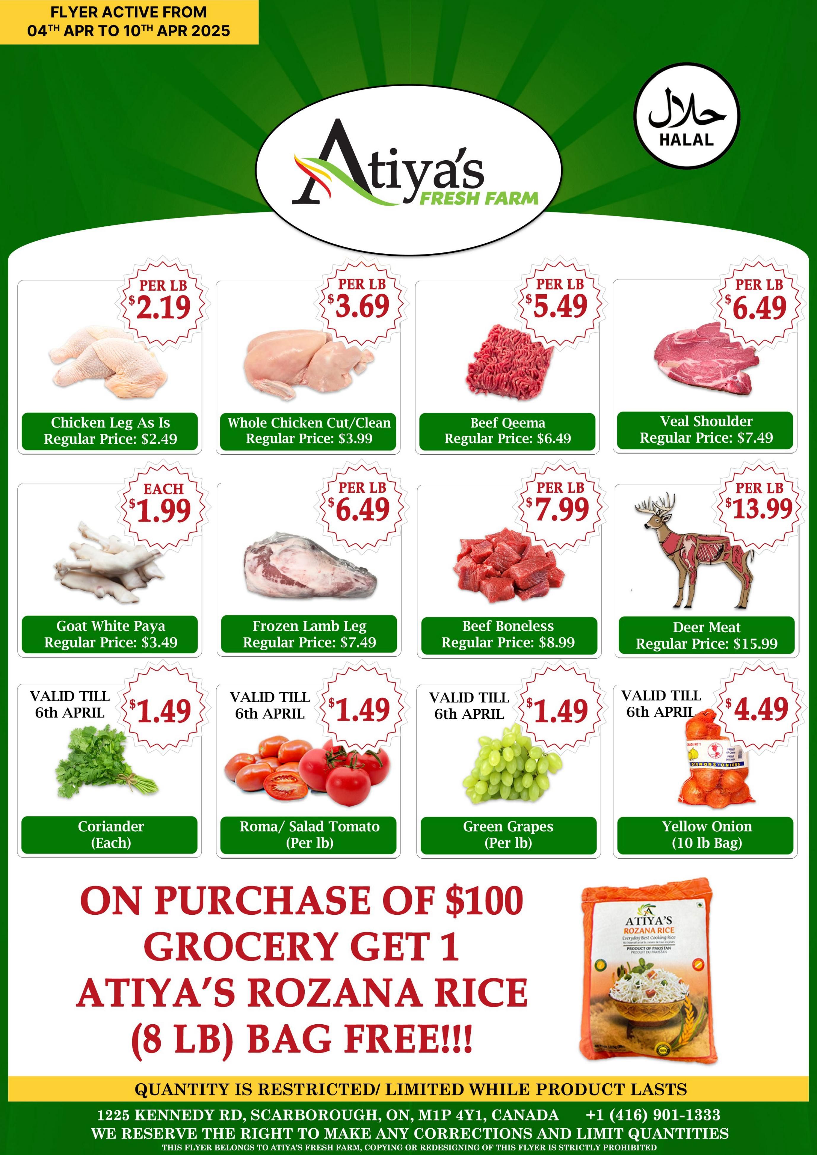 Atiya's Fresh Farm Flyer April 4 to 10