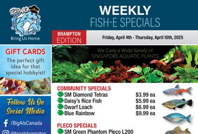 Big Al's (Brampton) Weekly Specials April 4 to 10