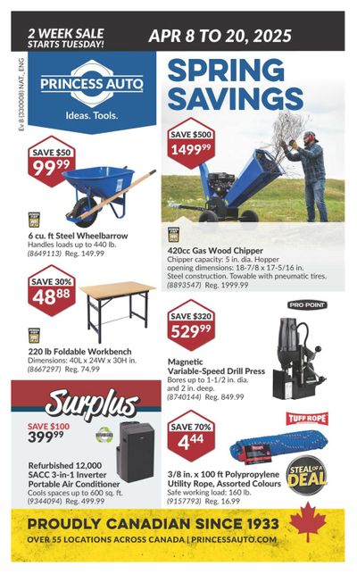 Princess Auto Flyer April 8 to 20