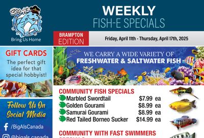 Big Al's (Brampton) Weekly Specials April 11 to 17
