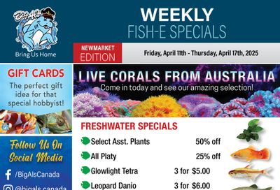 Big Al's (Newmarket) Weekly Specials April 11 to 17