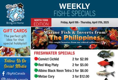 Big Al's (North York) Weekly Specials April 11 to 17