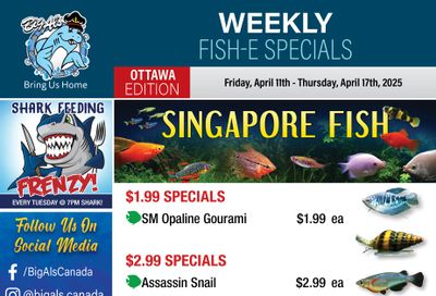 Big Al's (Ottawa) Weekly Specials April 11 to 17 Big Al's (Ottawa) Weekly Specials April 11 to 17
