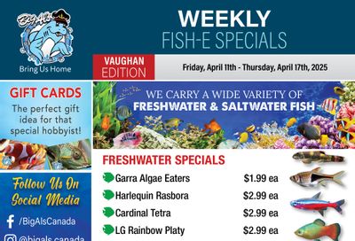 Big Al's (Vaughan) Weekly Specials April 11 to 17