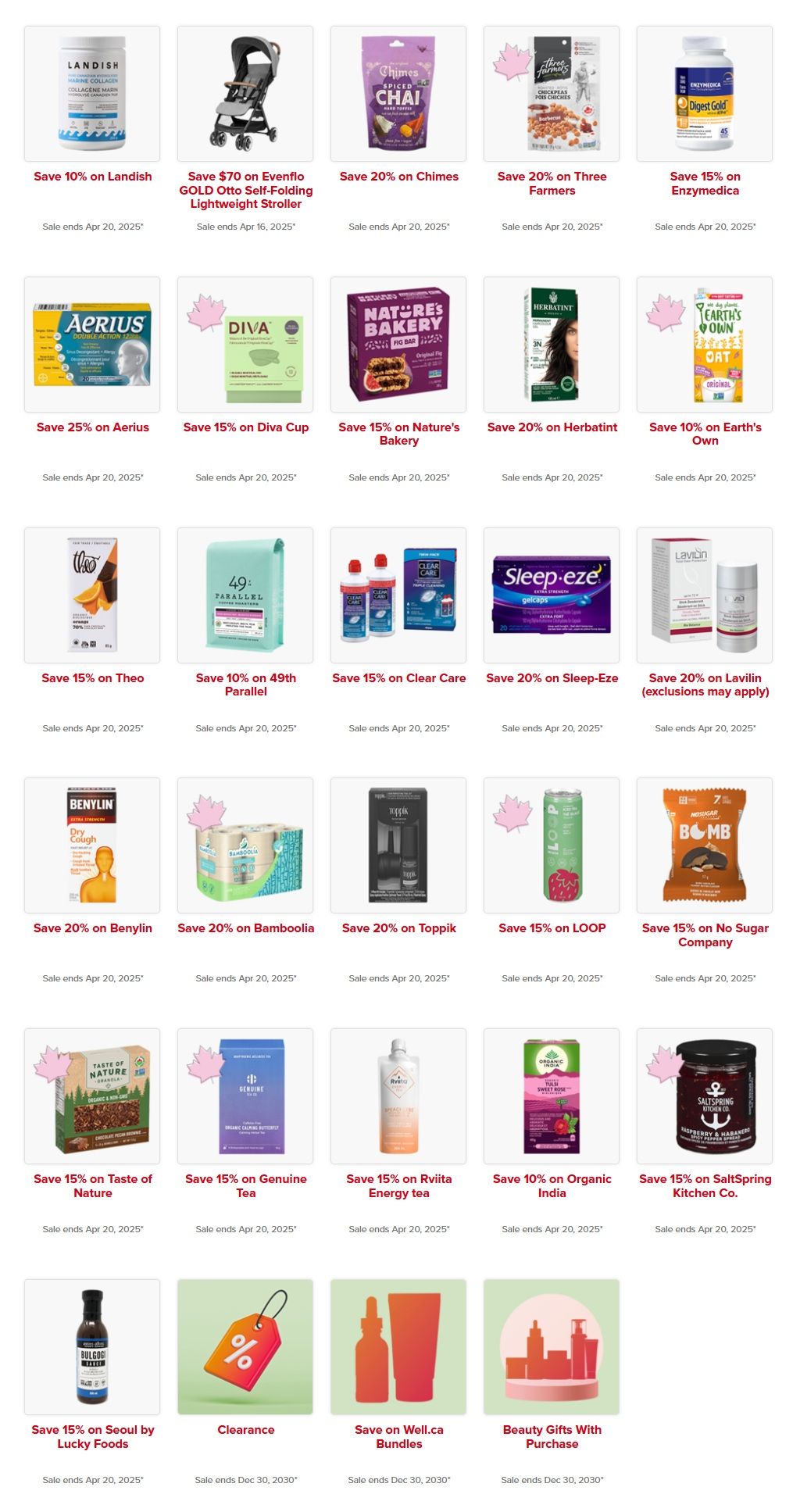 Well.ca Weekly Sales April 14 to 20