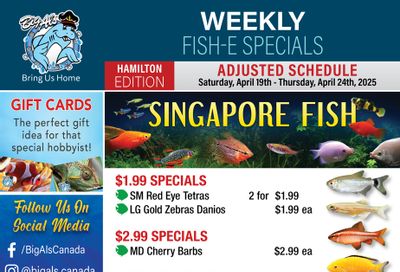 Big Al's (Hamilton) Weekly Specials April 19 to 24