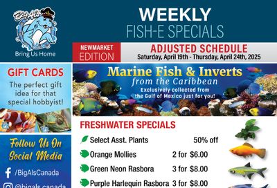 Big Al's (Newmarket) Weekly Specials April 19 to 24