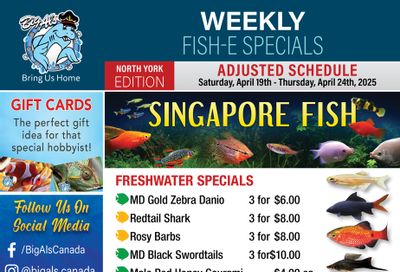 Big Al's (North York) Weekly Specials April 19 to 24