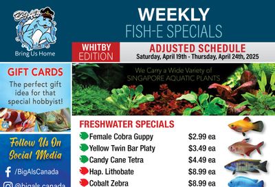 Big Al's (Whitby) Weekly Specials April 19 to 24