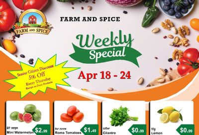 Farm And Spice Grocers Flyer April 18 to 24