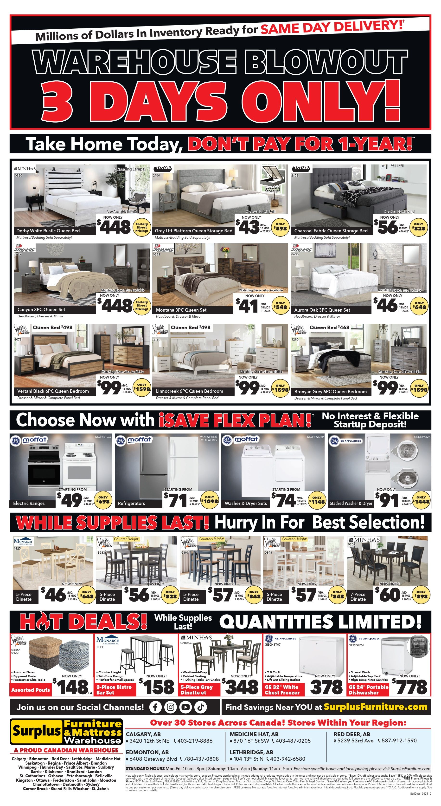 Surplus Furniture & Mattress Warehouse (Red Deer) Flyer April 21 to 27