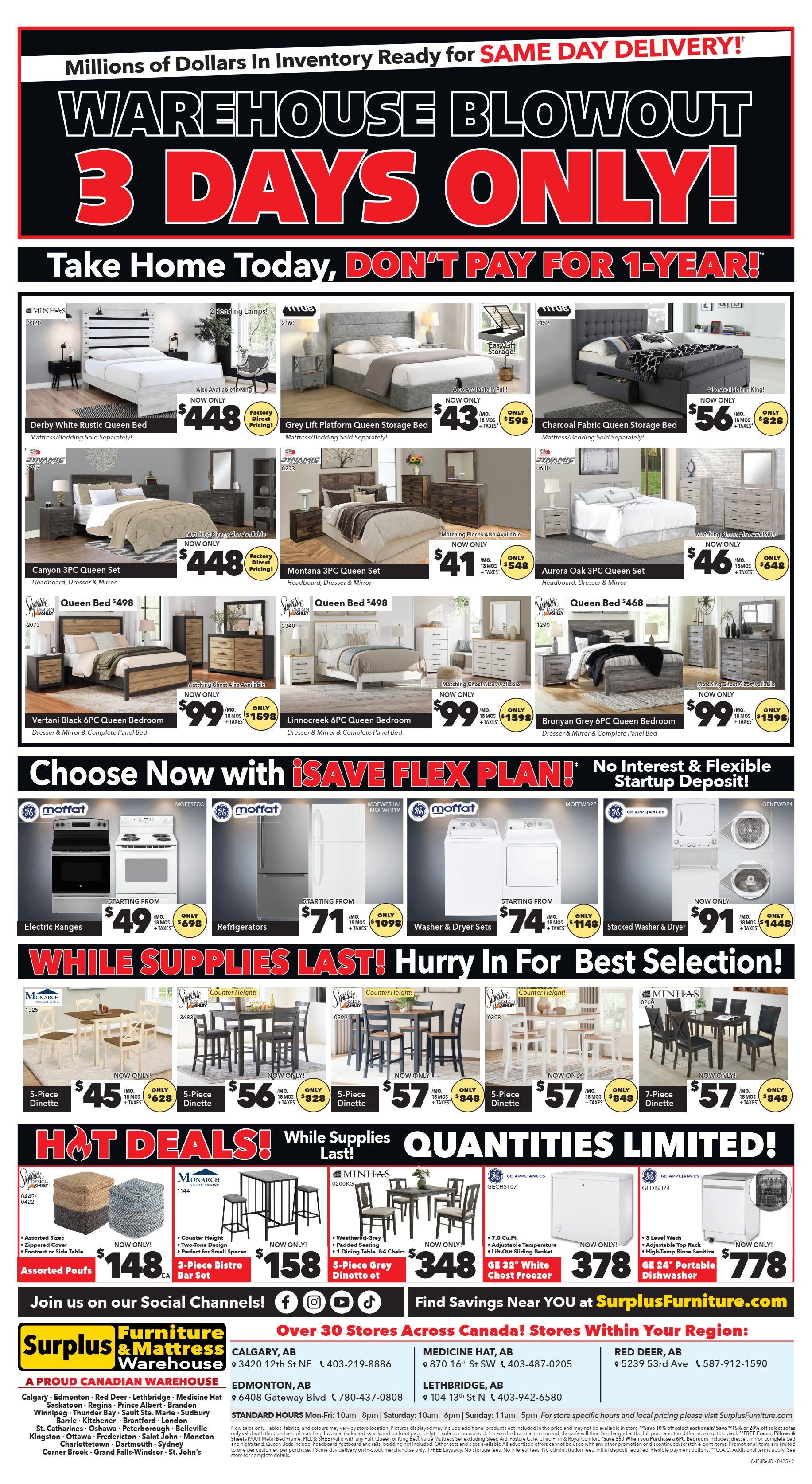 Surplus Furniture & Mattress Warehouse (Calgary, Edmonton) Flyer April 21 to 27