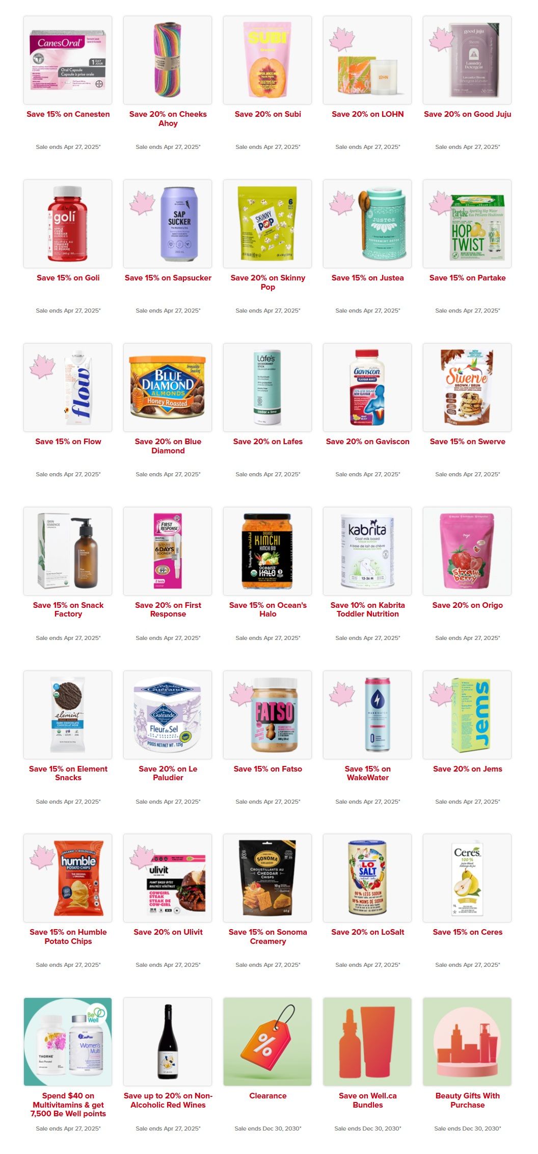 Well.ca Weekly Sales April 21 to 27