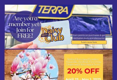 Terra Greenhouses Flyer April 25 to May 1 Terra Greenhouses Flyer April 25 to May 1