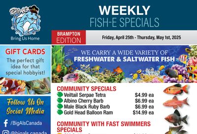 Big Al's (Brampton) Weekly Specials April 25 to May 1