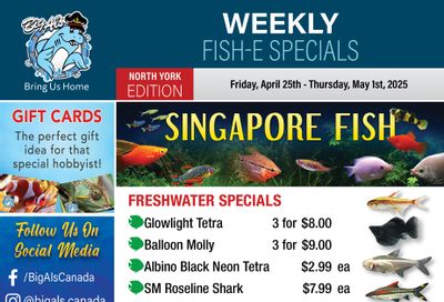 Big Al's (North York) Weekly Specials April 25 to May 1