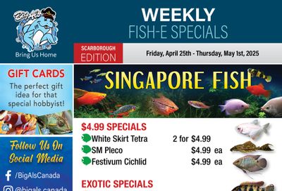 Big Al's (Scarborough) Weekly Specials April 25 to May 1