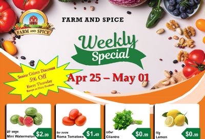 Farm And Spice Grocers Flyer April 25 to May 1