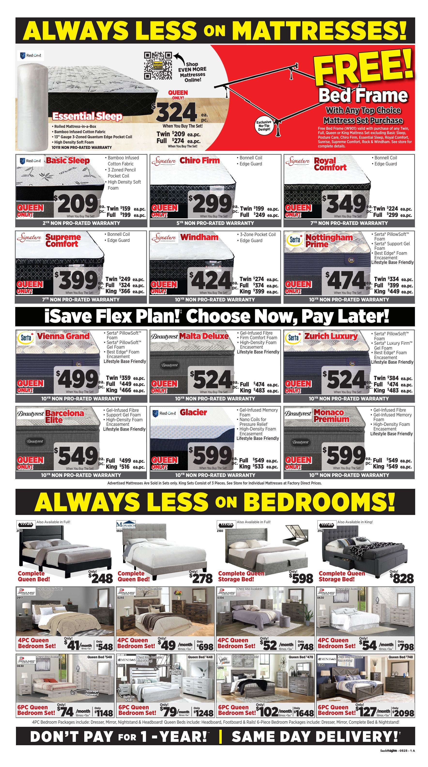Surplus Furniture & Mattress Warehouse (Regina, Saskatoon, Prince Albert) Flyer April 28 to May 4