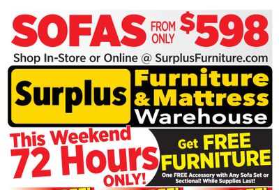 Surplus Furniture & Mattress Warehouse (Dartmouth, Charlottetown, Moncton, Saint John, Fredericton) Flyer April 28 to May 4