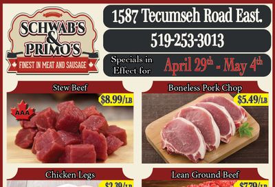 Schwab's & Primo's Flyer April 29 to May 4