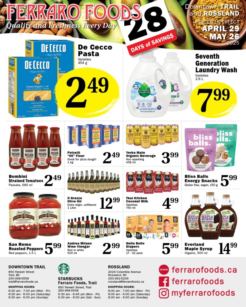 Ferraro Foods Monthly Flyer April 29 to May 26