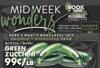 The Root Cellar Mid-Week Flyer April 29 and 30