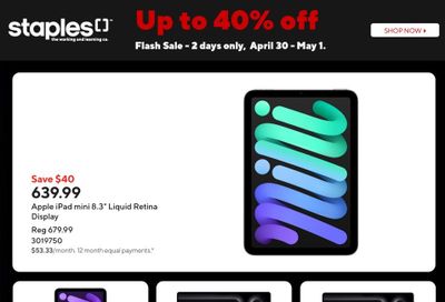 Staples Flyer April 30 to May 6