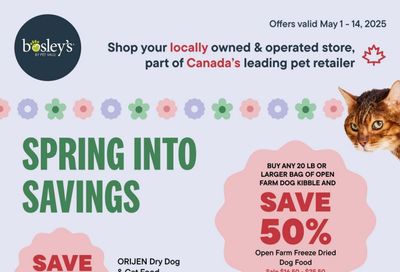 Bosley's by PetValu Flyer May 1 to 14