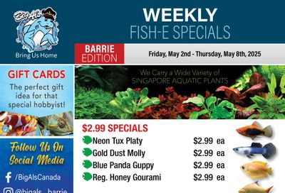 Big Al's (Barrie) Weekly Specials May 2 to 8