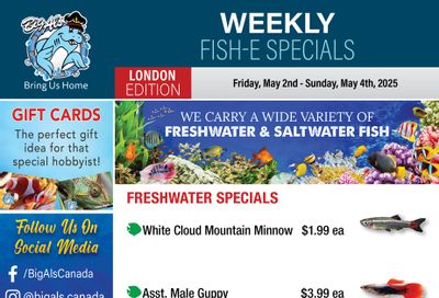 Big Al's (London) Weekend Specials May 2 to 4
