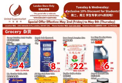 United Supermarket (London) Flyer May 2 to 8