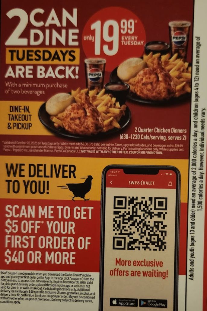 Swiss Chalet Canada New Coupons, Valid Until July 13