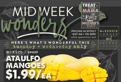 The Root Cellar Mid-Week Flyer May 6 and 7