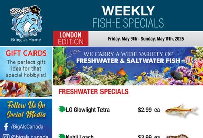 Big Al's (London) Weekend Specials May 9 to 11