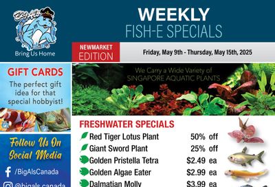 Big Al's (Newmarket) Weekly Specials May 9 to 15
