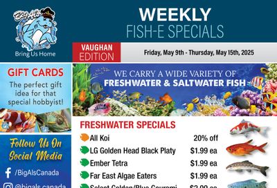 Big Al's (Vaughan) Weekly Specials May 9 to 15