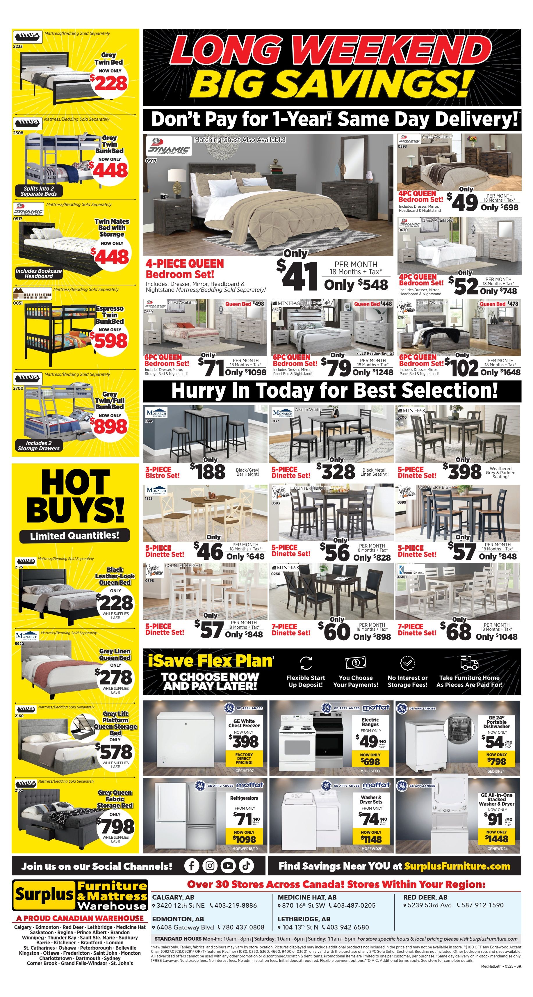 Surplus Furniture & Mattress Warehouse (Medicine Hat, Lethbridge) Flyer May 12 to 18