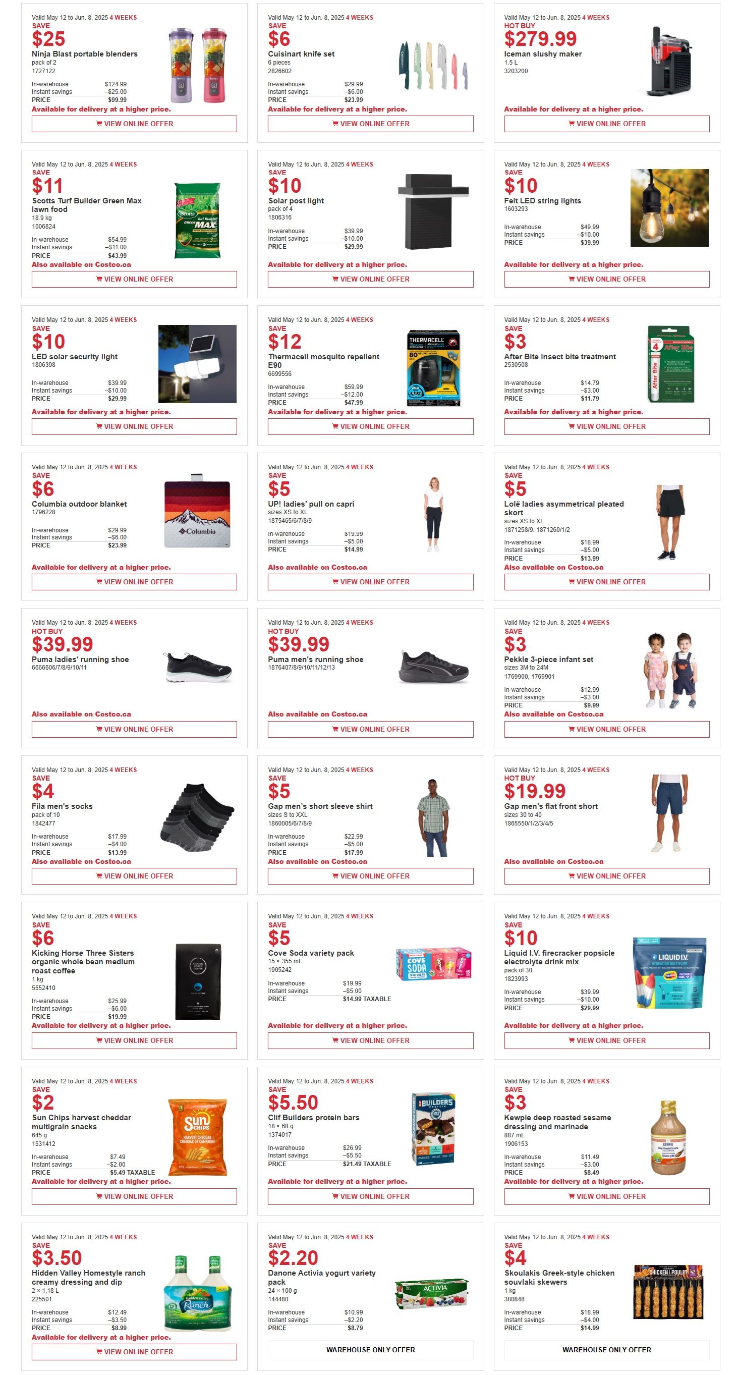 Costco (West, ON & Atlantic Canada) Warehouse Offers  May 12 to 25