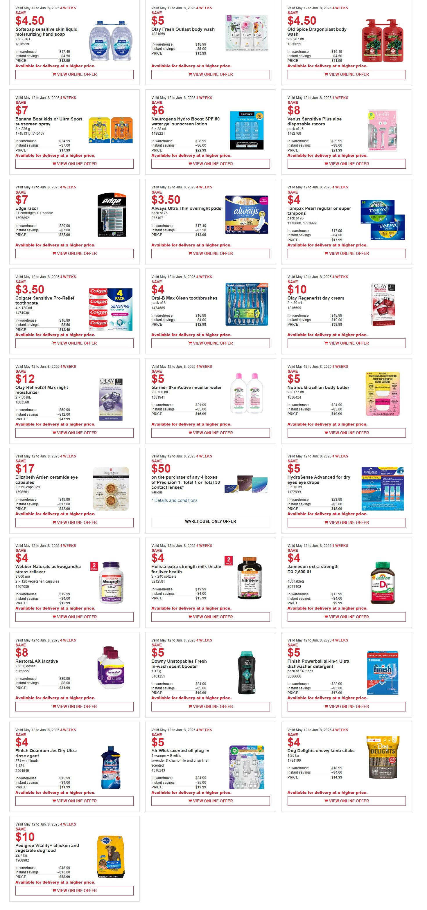 Costco (West, ON & Atlantic Canada) Warehouse Offers  May 12 to 25