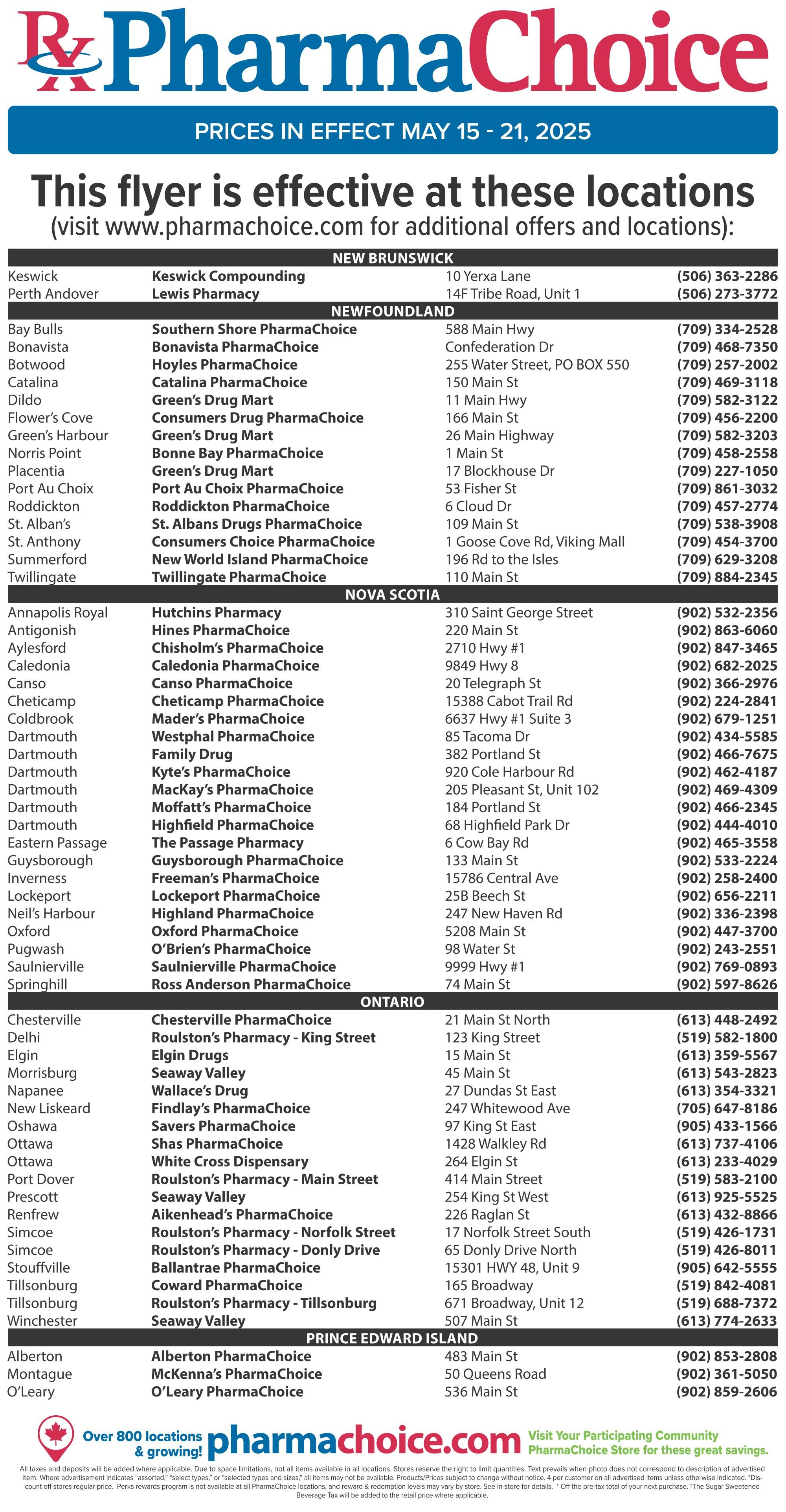 PharmaChoice (ON & Atlantic) Flyer May 15 to 21